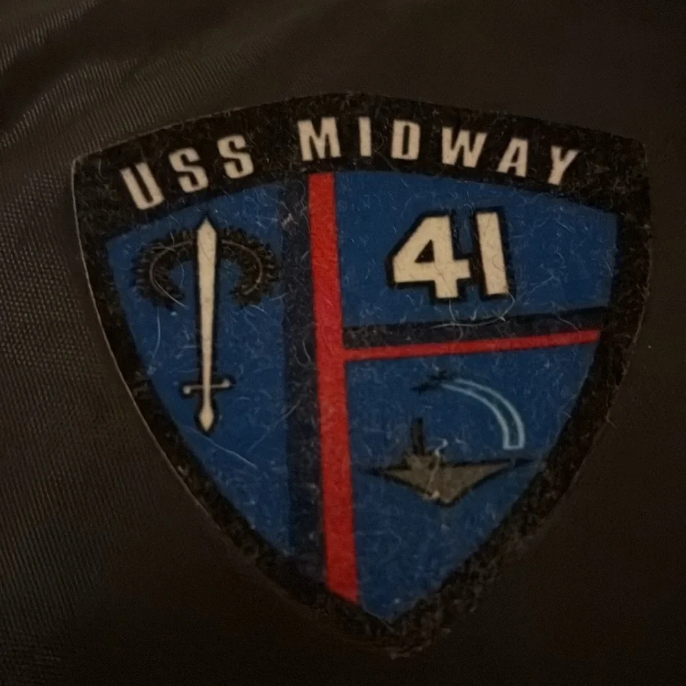 USS Midway backpack in a pouch, collectors item, black,many compartments, unisex
